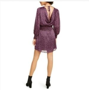 Leyden Floral Smocked Mini Dress nwt draped back long sleeve Nwt New Sexy Party